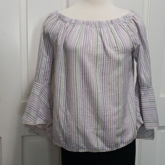 Anthropologie Solita6off the shoulder stripe top - Picture 6 of 8
